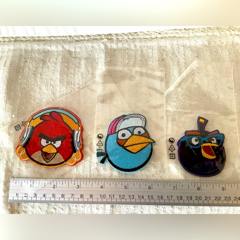 Angry Birds Character Patches Set - Red, Blue, Black